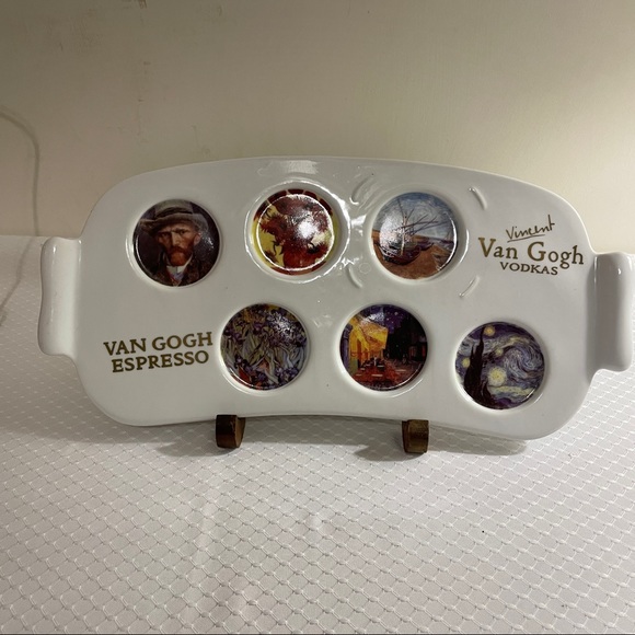 Van Gogh Gear Espresso cups Vodka shot glasses & party serving tray. - Picture 4 of 11